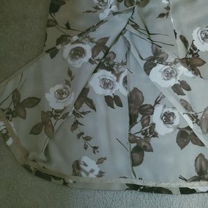 Skirt Wrap Over Cream/Beige Flowers